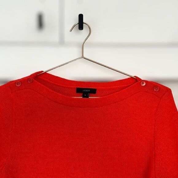 J. Crew Wool Mohair Sweater Boat Neck with Shoulder Buttons Size M - Picture 14 of 15